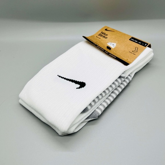 Nike Strike White Knee High‎ Dri-FIT Soccer Socks 1 PAIR  Yth 13C- 3Y - Picture 1 of 8